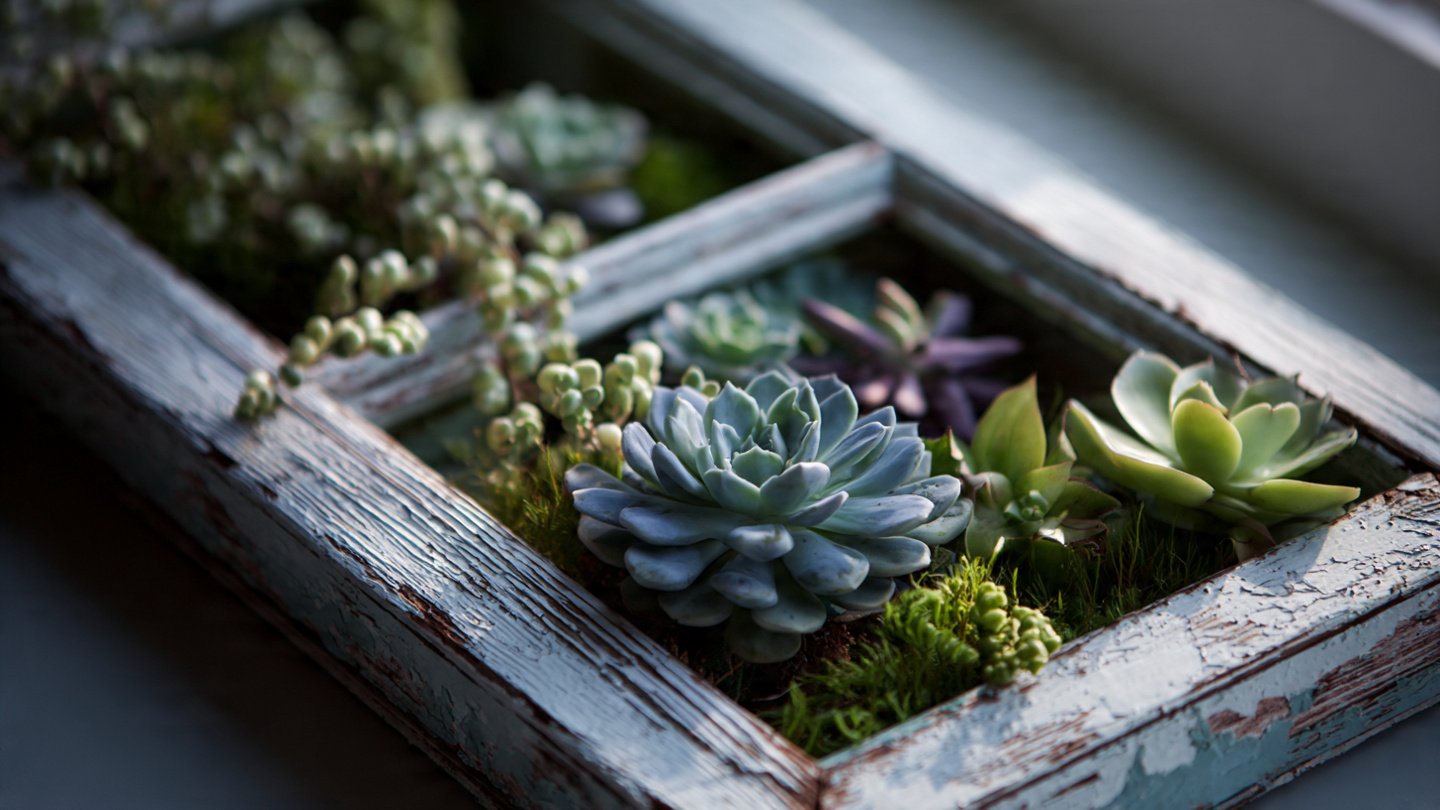 How Can You Transform Old Windows into a Chic Succulent Frame?