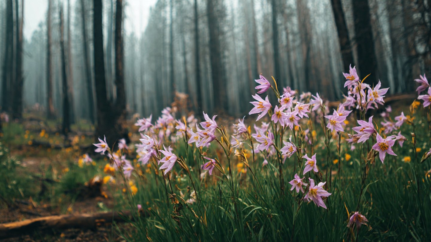 How Do Flowers Thrive After the Devastation of a Forest Fire?